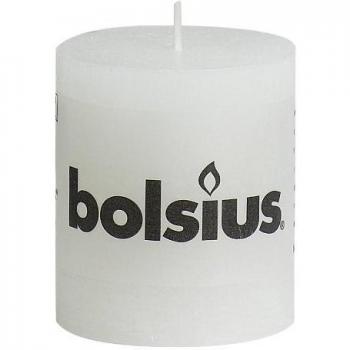Bolsius - Vela cilíndrica de parafina, rústico, Blanco, tamaño 8 cm, 1 unidad