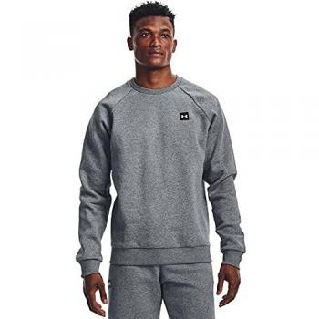 Sudadera Rival Fleece Crew para hombre de Under Armour, color Gris (Pitch Gray Light Heather / Onyx White), talla S, tejido Fleece