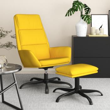 Sillón de relax con taburete terciopelo amarillo mostaza vidaXL
