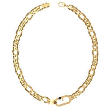 Collar de hombre Guess G Stripes de acero dorado, modelo JUMN02126JWYGT-U