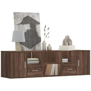 Mueble de esquina de madera de ingeniería marrón roble 160x40x45 cm