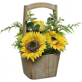 Girasol artificial en maceta 23x23x31cm