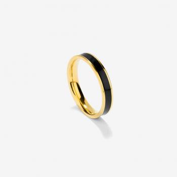 Anillo de Hombre Nogueiras de Acero Dorado y Negro, Talla 62 (España 22)