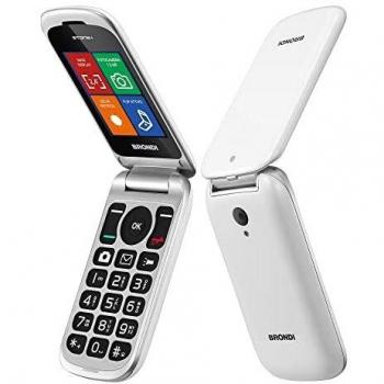 Teléfono Celular Brondi Stone+ Blanco Dual Sim 2.4 con Apertura a Conchilla