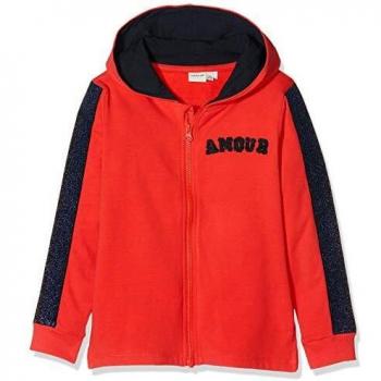 NAME IT Nkflesli LS Card Sweat WH BRU Sudadera, Rojo