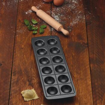 Kit para Hacer Pasta Rellena con Bandeja Antiadherente y Rodillo de Madera, 33 x 11,5 cm