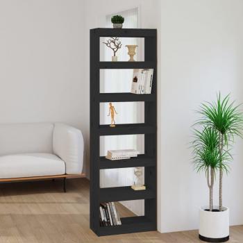 Estantería divisoria de espacios en madera maciza de pino negro 60x30x199,5 cm