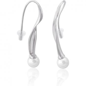 Pendientes Elia en plata con perla blanca