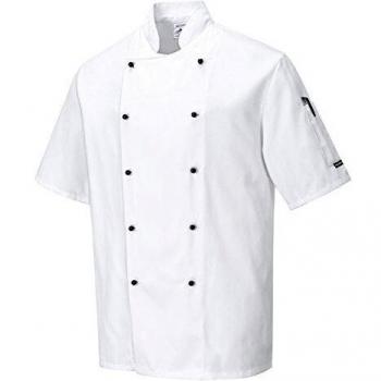 Chaqueta de Chef Kent Blanca Manga Corta 10 Botones Portwest S