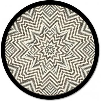Placa de Pared Decorativa Romimex en Madera Natural y Negro, 60 x 60 x 3 cm