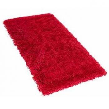Alfombra Peluda Roja de Pelo Largo 80 x 150 cm Rectangular Cide