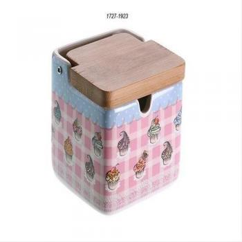 VERSA - Azucarero Porcelana Cupcakes Versa 9X8,5X8,5