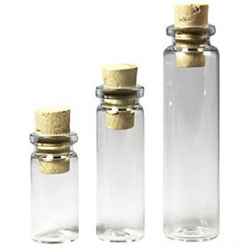 20 minibotellas de cristal con corcho 76 x 23 mm | botella de vidrio | botellita