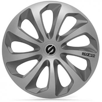 Tapacubos SPARCO SICILIA de 14 pulgadas, gris y plata, 4 piezas