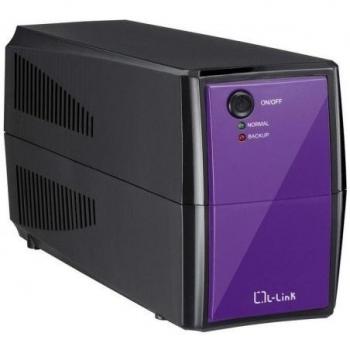 L-Link LL-1550M - Fuente de Alimentación Ininterrumpida (UPS) 550VA, Color Morado, Peso 4.2 kg, Dimensiones 140x290 mm con Dos Salidas SCHUKO