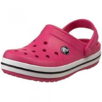 Crocs Crocband - Zuecos con correa para niños, color rosa