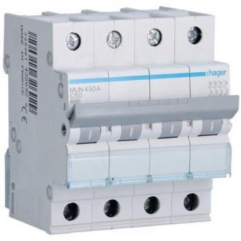 Interruptor automático 4P 50A curva-C 6kA HAGER MUN450A