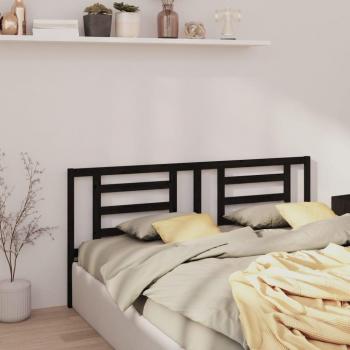 Cabecero para cama de madera maciza de pino negro 166x4x100 cm