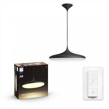 Lámpara Colgante Philips Hue White Ambiance Cher Negra 1x39W - 2200-6500K, Bluetooth con Control Remoto