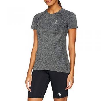 Odlo Camiseta para Mujer S/S Cuello Redondo sin Costuras, Mujer, 312641, Gris, Small