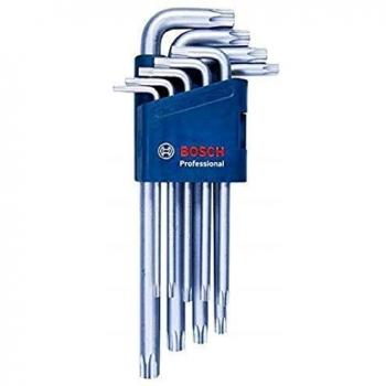 Bosch Professional - Juego de 9 llaves allen Torx (acodadas)