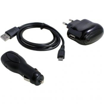 Set de 3 accesorios con buje micro-USB 1A para Motorola RAZR VE20;para todos los dispositivos Micro-USB