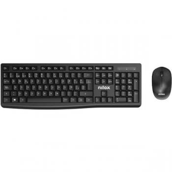 Teclado y Ratón Wireless Nilox NXKMWE012 Negro Qwerty Español