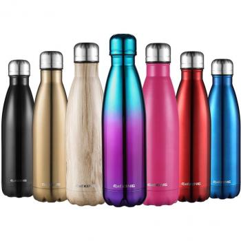 CMXING Botella De Agua 500ML/750ML de doble pared con aislamiento de botella de agua de acero inoxidable