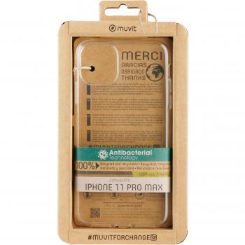 Funda Muvit For Change Recycletek Antibacteriana Transparente para iPhone 11 Pro Max