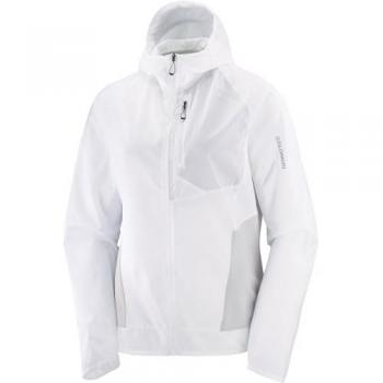 Salomon - Chaqueta cortavientos de mujer Bonatti Cross Wind, color blanco gris violeta, talla L