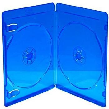 MediaRange BOX39-2-50 Blu-ray case 2 discos Azul, Transparente funda para discos ópticos de plástico, 7 mm, Resistente al polvo, Resistente a rayones, Resistente a golpes)