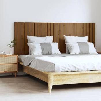Cabecero de pared ámbar 166x3x60 cm madera maciza de pino marrón miel