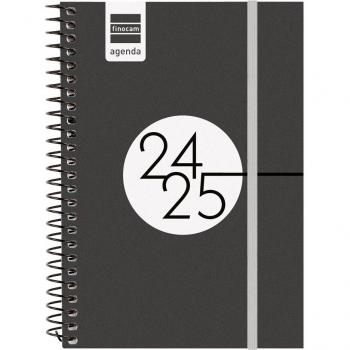 Finocam - Agenda Espiral 2024-2025 Negro Septiembre 2024 - Agosto 2025 (12 meses) Español