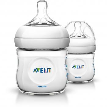 Philips Avent SCF690/27 - Pack de 2 biberones, tetina suave y flexible, anticólicos, PP 0% BPA, 125 ml, color transparente