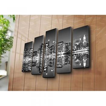 Cuadro Lienzo Decorativo Canvas de 5 Piezas en Alta Resolución Color Negro