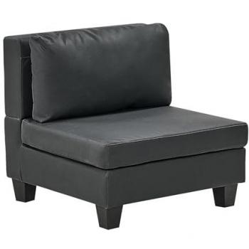 Sillón modular de piel sintética negro acolchado con cojín Unstad