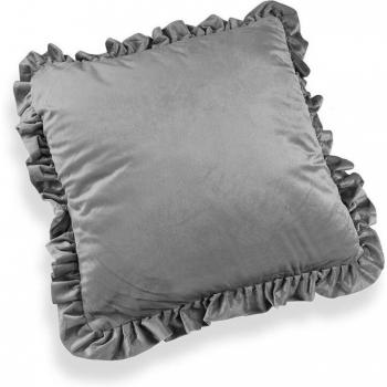 Cojín cuadrado velvet gris de 10 x 45 x 45 cm