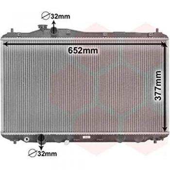 Radiador de refrigeración del motor Van Wezel 25002701 para Honda Civic 4 puertas (Septiembre 2011 en adelante) versión 1.6i / 1.8i VTEC, caja manual