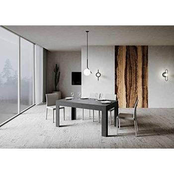 Mesa extensible 90x160/220 cm Bibi antracita espatulado con rallonge de 60 cm
