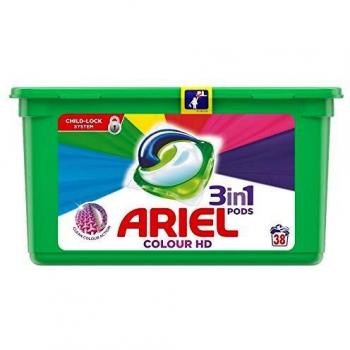 Ariel Todo en Uno Pods, Color Detergente en Cápsulas 38 Lavados, con Lavado a 20 °C y Perfume Duradero