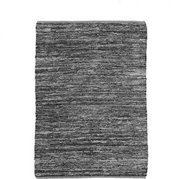 Alfombra de salón o dormitorio de piel tejida gris claro 120 x 170 cm