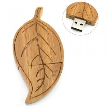 Memoria flash USB de 16 GB de Aneew con diseño de hoja de madera, USB 2.0