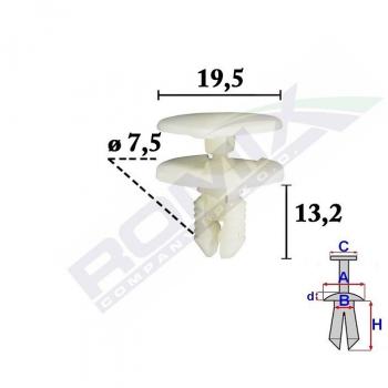 Perno de tapicería y grapa ROMIX C70590 - Perno de alta resistencia para tapicería, fabricado en acero, con recubrimiento anticorrosivo, diseño optimizado para una sujeción firme, compatible con