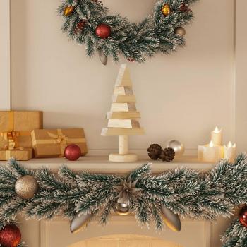 Árboles de Navidad decorativos de madera 2 piezas de pino macizo de 30cm