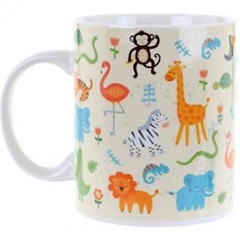 Puckator Taza/mug Porcelana Animales 9x8 cm, Multicolor, Height 9.5cm Width 12cm Depth 8.5cm