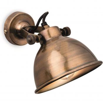 Aplique de pared interior Mantis Latón envejecido 1 bombilla E14 16cm