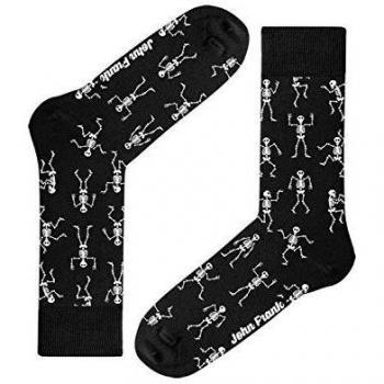 John Frank Men's Printed Socks Black in size 40-45