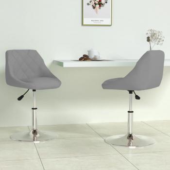 Sillas de comedor giratorias de terciopelo gris claro - 2 unidades