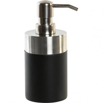 Dispensador de Jabón Plateado Negro Acero Inoxidable Resina 7 x 7 x 17 cm