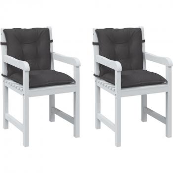 Lowback Chair Cushions Set of 2 Anthracite Mélange 39.4x19.7x2.8 Fabric